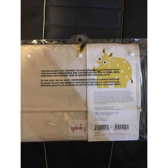 New (Open Package) 3 Three Sprouts Diaper Stacker Caddy-Beige Canvas - Picture 3 of 7